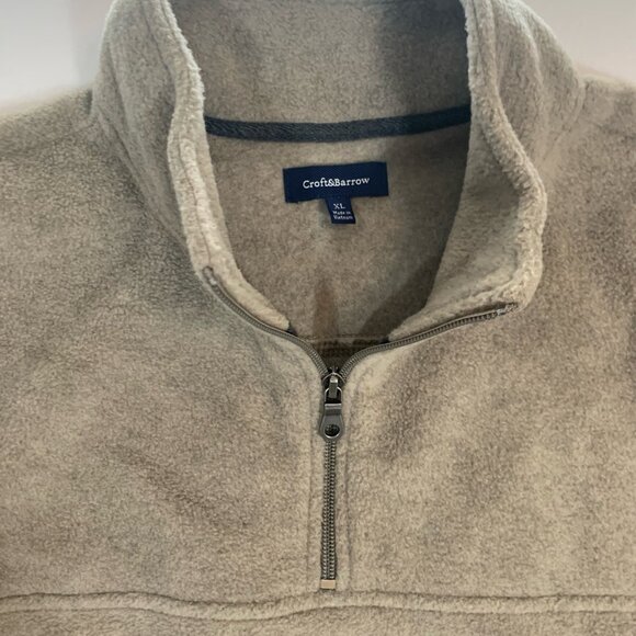 XL Pullover Fleece Top Unisex Beige Croft & Barrow - Picture 3 of 3